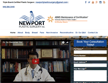 Tablet Screenshot of newportplasticsurgery.com